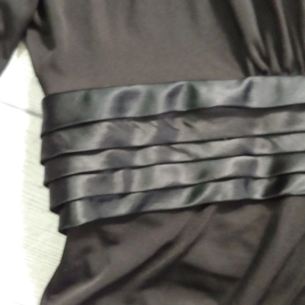 Sue Wong Black Ruched Sleeve Open Back Cocktail Dress - Picture 5 of 12